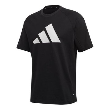 adidas Classic Pyramid logo Printing Short Sleeve Black