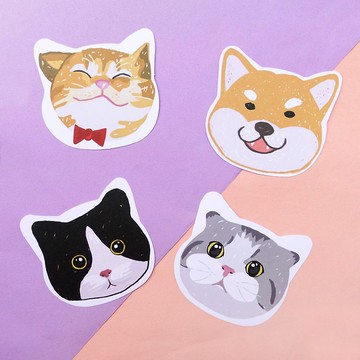 木木造型卡片 可愛貓狗明信片