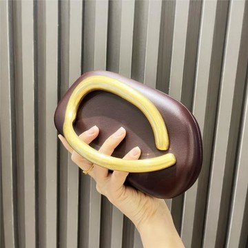 歐美復古小眾酒紅金屬盒子小方包宴會百搭手機手拿斜挎小包