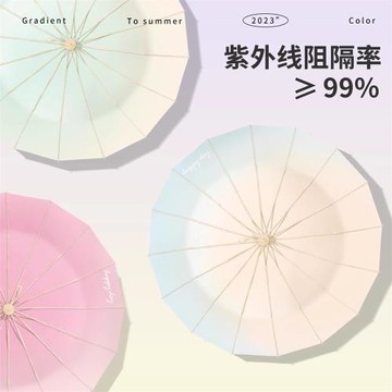 高級感防曬太陽傘防紫外線女折疊加大晴雨兩用漸變遮陽傘upf50