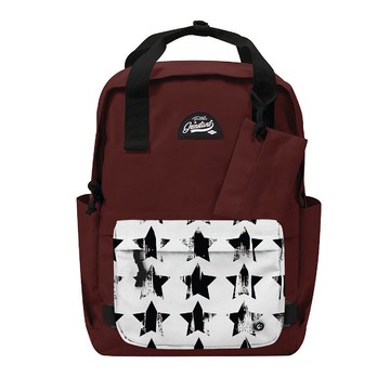 Grinstant混搭可拆組式15.6吋後背包 - 冒險系列 (深紅配星星)