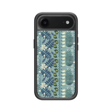 iPhone Air Mod NX -邊框背蓋組合 (相機按鈕) 黑 - 花生騷 WasangShow - 熱島嶼植淺藍款