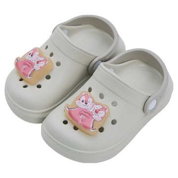 CHIP 'N' DALE 奇奇蒂蒂 兒童款卡通造型洞洞拖鞋  米白色