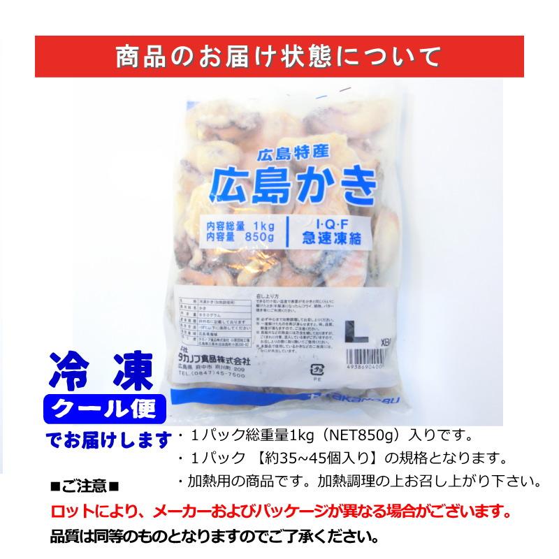 カキ　広島県産 剥き身 牡蠣　剥きカキ　カキむき身　むきカキ  カキむき身 Lサイズ 1kg 35-45粒入・カキ・