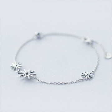 925純銀手鍊 手環-可愛吸晴小花造型情人節生日禮物女飾品73dp55【獨家進口】【米蘭精品】