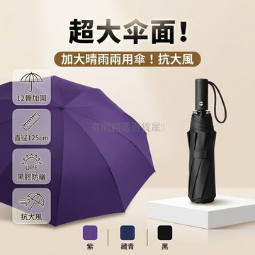 台灣出貨✨ 大傘 太陽傘 雨傘 12骨 加固 超大 直徑1.25米 三人用