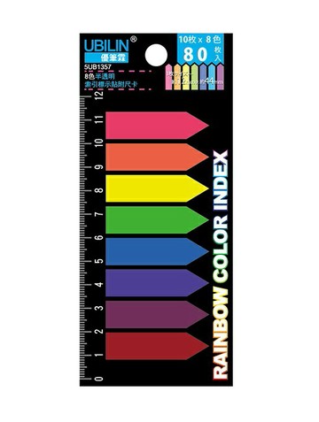 新全 5UB1357 箭頭螢光標籤 指示標籤 (附尺卡) (8色)【APP滿額下單10%點數(單一帳號最高1500點)】8/31止