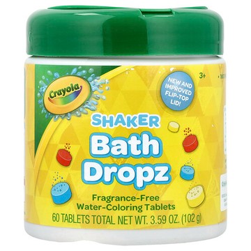 Crayola, Shaker 水性著色片，3 種顏色，無香型，60 片裝，3.59 盎司（102 克）