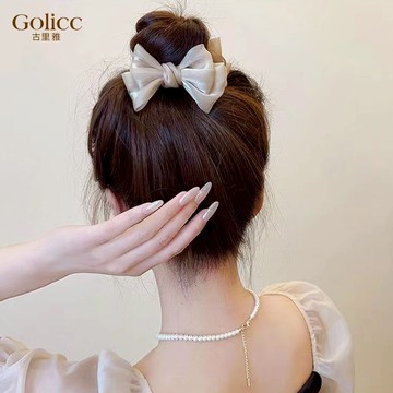 【Gulicc 】古莉可 髮夾 雙面網紗 蝴蝶結 丸子夾