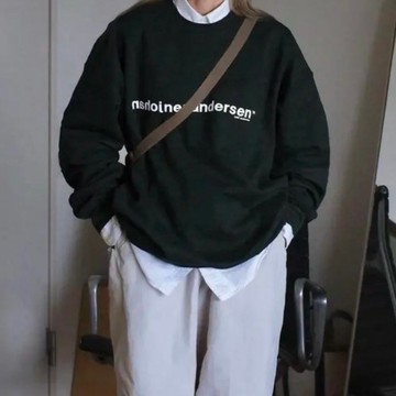 oversized大學T / 綠色 / anderson