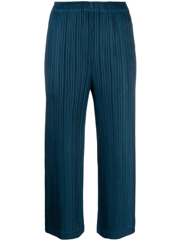 Pleats Please Issey Miyake - Thicker Bottoms 2 pleated trousers - women - Polyester - 3 - Blue