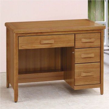 文創集 巴格泰3.5尺四抽實木書桌-106x66x81-cm免組