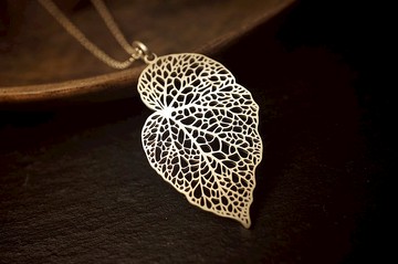 925 純銀通花樹葉紋吊咀(P376) - 不包括銀鏈 -手作