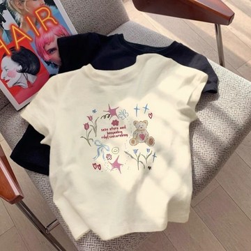 🎀biubiu童裝🎀中大童女童t恤可愛夏季新款兒童寶寶圓領短袖半袖百搭上衣