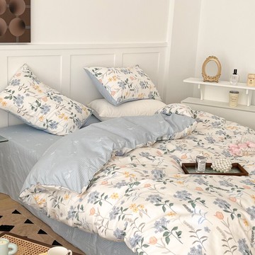 田園小花小清新ins被套床單純棉四件套100全棉宿舍三件套床上用品