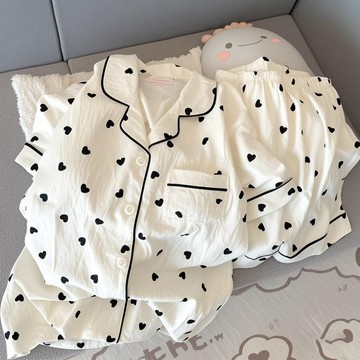 🔥臺灣出貨🔥超舒服☁️睡衣女夏季薄款純棉短袖短褲甜美可愛雲朵棉夏天可外穿家居服套裝 兩件套睡衣 卡通甜美睡衣女