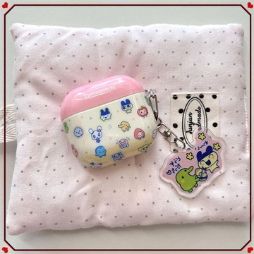 🔥耳機殼//ins粉色滿屏拓麻格子適用AirPods1/2代耳機套無線藍牙蘋果34代pro