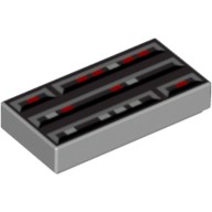 印刷平滑磚 1x2 淺灰色 3069bps1