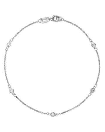 Bloomingdale's Fine Collection Diamond Station Bracelet in 14K White Gold, 0.10 tcw