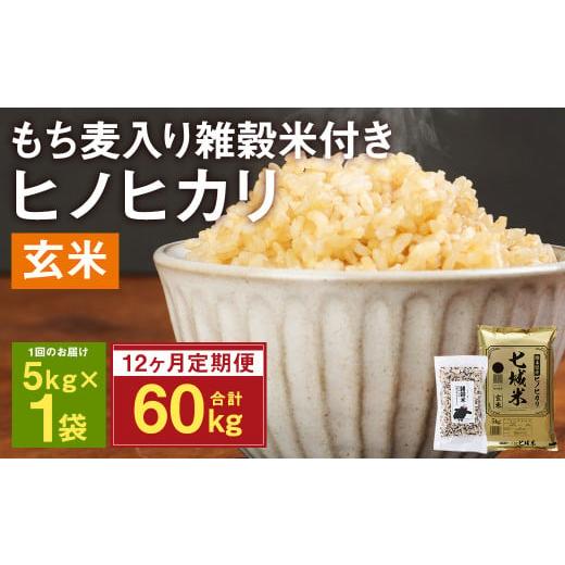 ふるさと納税 熊本県 菊池市 熊本県菊池産 ヒノヒカリ 玄米 計60kg(5kg×12回) もち麦入り雑穀米 計2.4kg(200g×12回) 米 お米 残留農薬ゼロ …