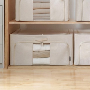 三面開口折疊式衣物收納箱(附透窗)-100L-3入 單一規格