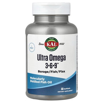 KAL, Ultra Omega 3-6-9™，50 粒軟膠囊