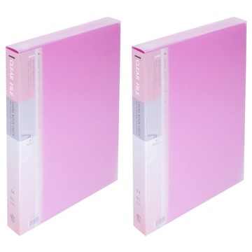 ECO Chungwoon PP彩色半透明資料夾 A4 80頁  2本  粉色