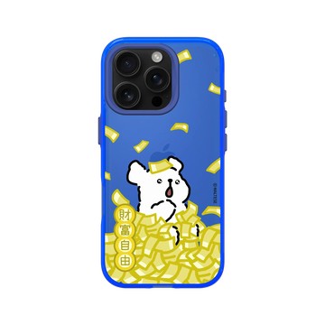 iPhone 16 Pro Clear 激光藍 - Maltese線條小狗 - 財富自由