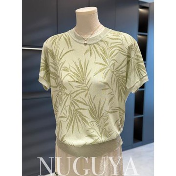 時尚洋氣針織衫女媽媽裝短袖夏裝新款上衣減齡小衫氣質中老年T恤