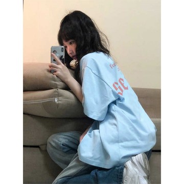 【Veee】100%純棉 t恤 短袖 oversize t恤 韓版上衣 夏季 顯瘦 寬鬆 女生衣服 ins 風 長版上衣