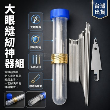 台灣出貨✨ 家用手縫針 大眼穿線針 尖頭鋼針 老人縫被針 手工繡花針 長型縫衣針 加厚頂針器