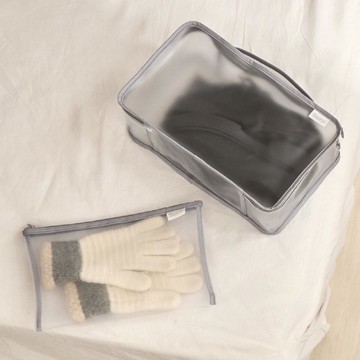 清透防水多用途提袋 X 網紗袋組合 四色可選 雅典灰