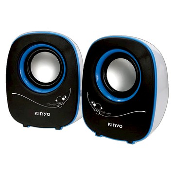 Kinyo 夜精靈 USB迷你喇叭2入組 85 x 75 x 108mm 260g  US-170  黑色 + 藍色