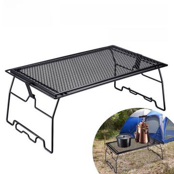 柯曼菱網單層雙層折疊多用桌戶外置物架燒烤鐵桌收納架