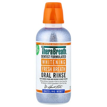 TheraBreath, 潔白清新口氣漱口水，耀目薄荷，16 液量盎司（473 毫升）