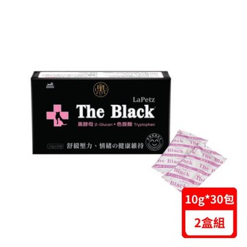 LaPetz The Black樂倍(黑酵母)葡聚醣液+色胺酸 舒緩情緒配方 (10g*30包) X2入組