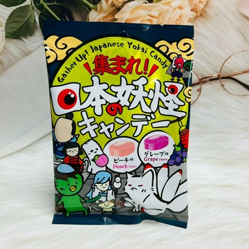 日本 SENJAKU 扇雀飴 日本妖怪集合 水果糖 45g 葡萄水蜜桃 葡萄風味糖 水蜜桃風味糖