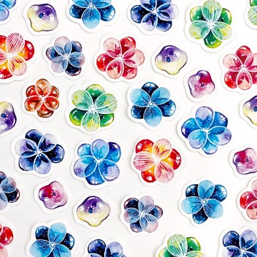 水潤花朵隨機貼紙