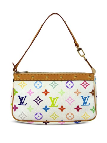Louis Vuitton Pre-Owned - x Takashi Murakami 2003 Pochette Accessoires shoulder bag - women - Canvas - One Size - White