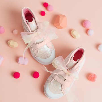 April多彩亮片、粉色三扮帶小高筒球鞋