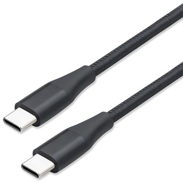 E-books XA35 Type C to C 超粗60W急速充電線 鋁合金材質 支援PD快充  1.5m  黑色  1條