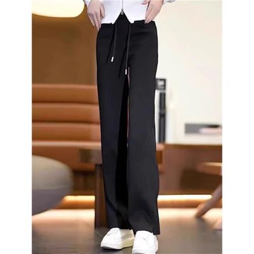 外貿原單女裝專柜撤回加絨闊腿褲女大碼春秋冬顯瘦休閑直筒運動褲