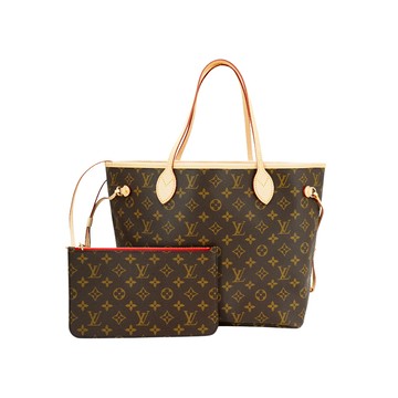 Louis Vuitton Neverfull MM 字花帆布托特包(M46987-咖)