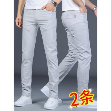 休閑褲男款2025年夏季修身小腳褲子男士西褲商務灰色男褲直筒長褲