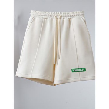 諾諾E站【町】新款運動風休閑短褲女百搭顯瘦寬松直針織衛褲剪標