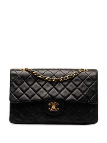 CHANEL Pre-Owned - 1989-1991 Medium Classic Lambskin Double Flap shoulder bag - women - Lambskin - One Size - Black