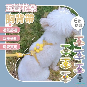 【獅子王寵物】🦁五瓣花牽繩胸背帶 狗狗背帶 寵物胸背帶 貓咪牽引繩 中型犬小型犬 遛狗牽引繩 狗牽繩 A228