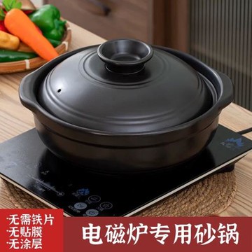電磁爐專用砂鍋無需導熱片明火雙用煲湯火鍋家用高溫干燒不裂快速