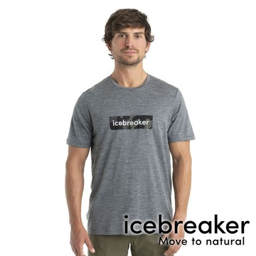 【icebreaker】Tech Lite II男羊毛圓領印花短袖上衣AD150『灰』戶外 露營 登山 健行 短袖 上衣 吸濕排汗 0A56RH