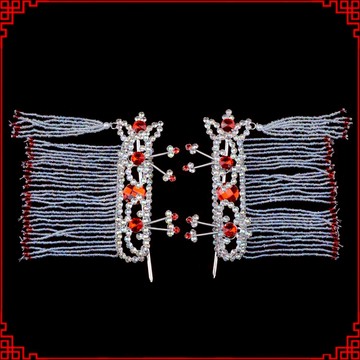 正龍戲裝京劇戲劇戲曲頭飾化妝用品花旦青衣小姐頭飾木鉆頭面鬢簾